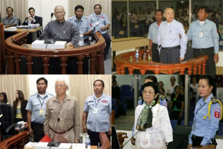 Các bị cáo Khmer Đỏ sắp ra hầu tòa, lần lượt từ trái sang là