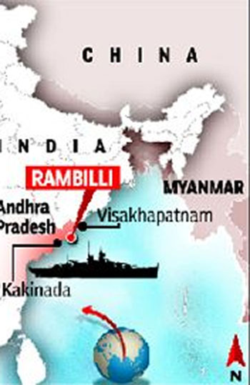 Căn cứ hải quân mới sẽ được xây dựng tại Rambilli trên bờ biển bang Andhra Pradesh.
