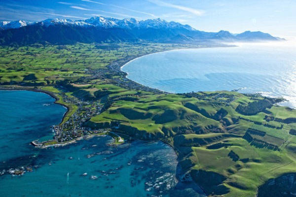 Bán đảo Kaikoura, New Zealand nhìn từ trên cao. Thăm đất nước văn minh nhất thế giới