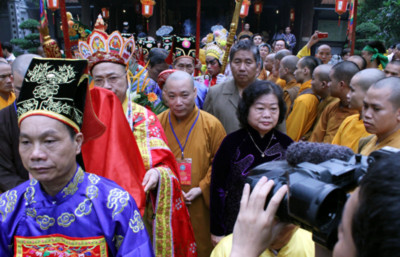 Hình ảnh lễ rước long vị 8 vị vua triều Lý về Thăng Long