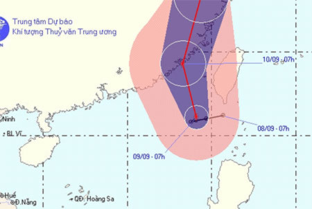 Bão số 5 hướng vào Trung Quốc