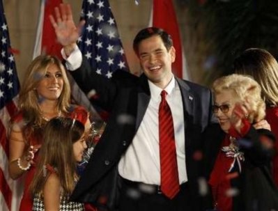 8 Marco Rubio (giữa) - một “ngôi sao” khác của đảng Cộng hòa - đã giành thắng lợi tại bang Florida - Ảnh: Reuters