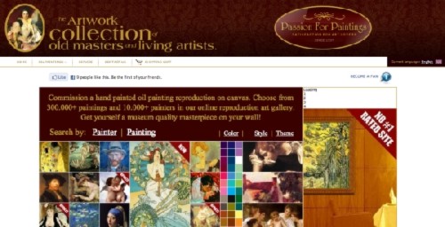 Trang web  www.passionforpaintings.com chứa đựng 50 000 kiệt tác của 8000 nghệ sĩ nổi tiếng