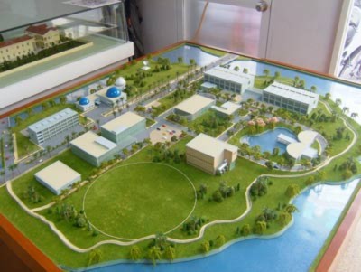 Mô hình trung tâm vũ trụ sắp xây dựng ở Trung tâm Công nghệ cao Hòa Lạc. Ảnh thienvan