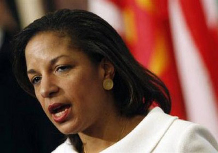 Đại sứ Mỹ tại Liên Hợp Quốc Susan Rice cho rằng việc các nhà ngoại giao Mỹ đang làm là nhằm bảo vệ lợi ích của nước Mỹ Đại sứ Mỹ tại Liên Hợp Quốc Susan Rice cho rằng việc các nhà ngoại giao Mỹ đang làm là nhằm bảo vệ lợi ích của nước Mỹ