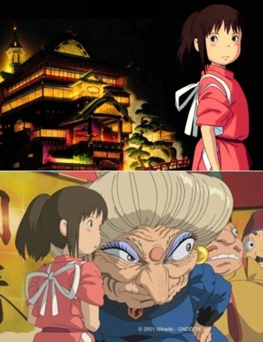 Hình ảnh trong phim hoạt hình Sen và Chihiro ở thế giới thần bí (Spirited Away).