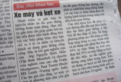 Phỏng vấn một cái xe gắn máy