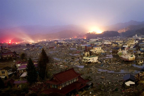 sóng thần Nhật Bản. Ảnh: AFP.