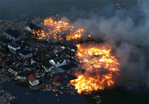 sóng thần Nhật Bản. Ảnh: AFP.