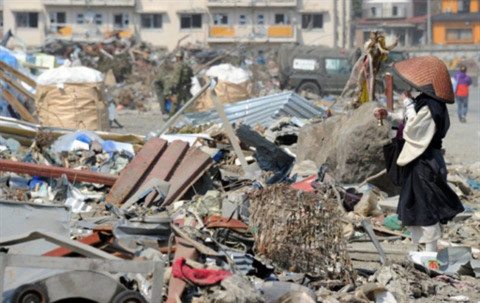 Cảnh hoang tàn ở khu vực gần nhà máy điện hạt nhân Fukushima I. Ảnh: AFP.