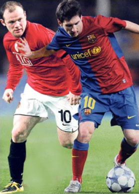 Rooney và Messi là những cầu thủ đắt giá nhất của hai đội.
