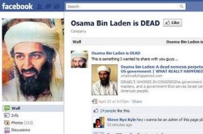 Trang Facebook “Bin Laden đã chết” trở thành hiện tượng Internet