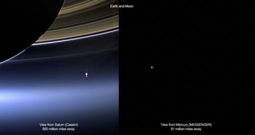 Hình ảnh Trái đất nhìn từ sao Thổ