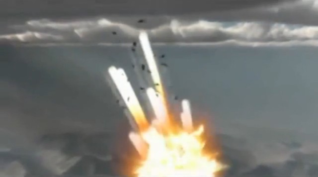 Tên lửa do hệ thống phòng không S-300 của Nga nổ tung trên bầu trời.