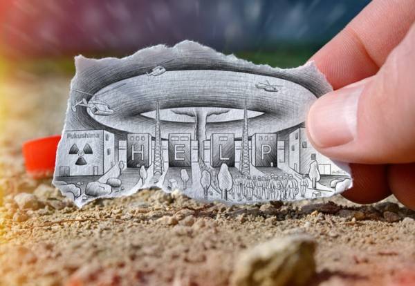 Đánh lừa thị giác với tranh vẽ kết hợp ảnh chụp Đánh lừa thị giác với tranh vẽ kết hợp ảnh chụp
