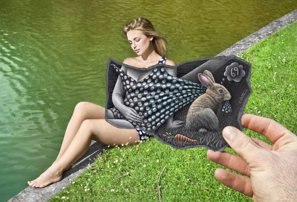 Đánh lừa thị giác với tranh vẽ kết hợp ảnh chụp Đánh lừa thị giác với tranh vẽ kết hợp ảnh chụp