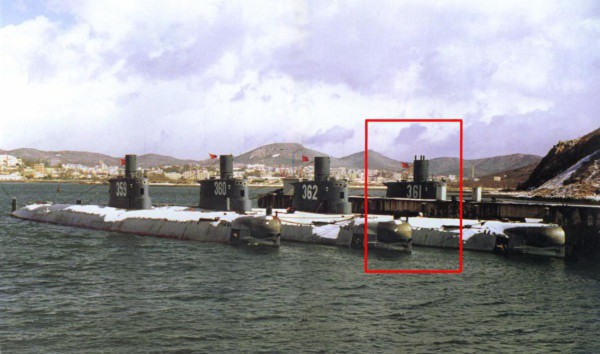 
Chiếc tàu ngầm Type-035 lớp Minh mang số hiệu 361 trước khi gặp nạn.