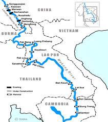 Vị trí dự án đập Don Sahong, đập cuối cùng trong số các dự án đập trên dòng chính Mêkông ở Lào, giáp biên giới với Cam Bốt Photo International Rivers