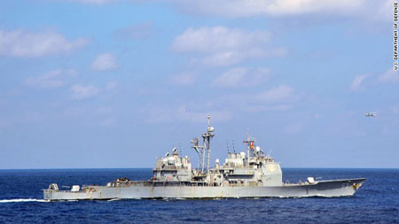 Tuần dương hạm Cowpens của Mỹ.