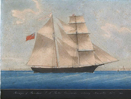 Con tàu Amazon trong bức tranh vẽ năm 1861 bởi một tác giả vô danh.