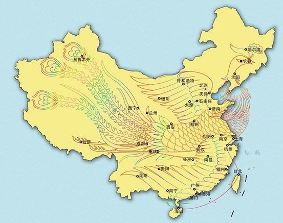 Bản đồ Trung Quốc hình con gà vàng (kim kê), ở ở TP trường Xuân, 2 chân gà là đảo Hải Nam và Đài Loan. Việc TQ không xâm chiếm được Đài loan đồng nghĩa với TQ chưa bao giờ đứng bằng 2 chân của mình