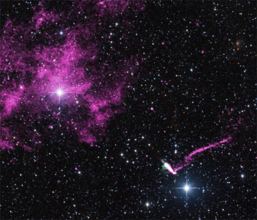 NASA chụp được hình ảnh về luồng hạt dài nhất phát ra từ sao neutron
