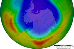 Hình mô tả về một lỗ hổng tầng Ozone lớn trên Nam cực vào tháng Chín, 2012 (NASA)