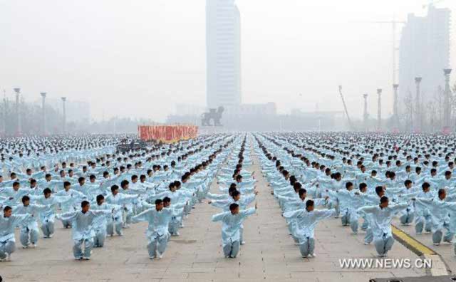 Võ sinh biểu diễn võ thuật tại Festival Võ thuật quốc tế lần thứ 8 tổ chức tại Thương Châu (Hồ Bắc). (nguồn China.org.cn)
