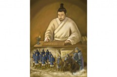 Tôn Tử, là vị tướng vĩ đại của Trung Quốc và là chiến lược gia quân sự, ông đã biên soạn kiệt tác “Binh Pháp Tôn Tử” nổi tiếng. (tranh SM Yang / The Epoch Times)