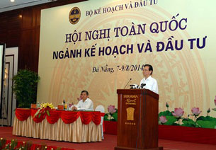 Thủ tướng Nguyễn Tấn Dũng phát biểu tại Hội nghị Ngành Kế hoạch và Đầu tư ở Đà Nẵng hôm 7/8/2014.
Courtesy chinhphu.vn