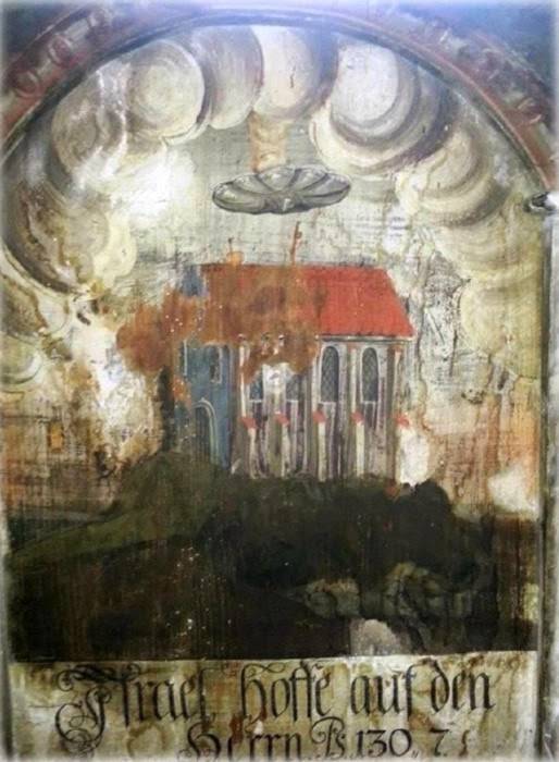 Phát hiện tranh cổ vẽ UFO tại quê nhà bá Tước Dracula UFO, tranh, Bá tước Dracula,