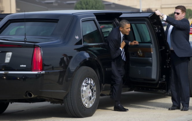 Chiếc xe “Quái vật” chở Tổng thống Mỹ Barack Obama Ảnh: NBC