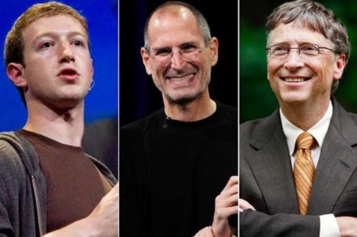 Steve Jobs, Mark Zuckerberg, Bill Gates, 