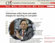 Ngày 12/5 CPJ ra thông cáo báo chí kêu gọi Việt Nam bỏ các cáo trạng chống lại ông Kim Quốc Hoa
