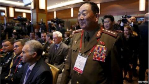 Bộ trưởng Quốc phòng Triều Tiên Hyon Yong-chol tại một hội nghị an ninh quốc tế ở Moskva