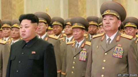 Ông Kim Jong-ul và các tướng lĩnh quân đội. Ông Hyon Yong-chol (bên phải).