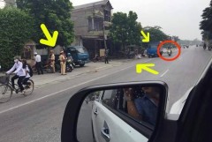 Một tấm ảnh khác được cho là CSGT cố “bẫy” người đi đường được chia sẻ trên mạng Facebook.