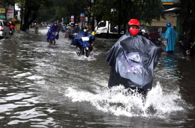 Ngập nặng nhất là đường Hùng Vương