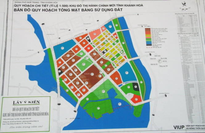 Quy hoạch tổng thể mặt bằng sử dụng đất khu “đô thị hành chính mới tỉnh” được công bố để lấy ý kiến dân - Ảnh: Phan Sông Ngân