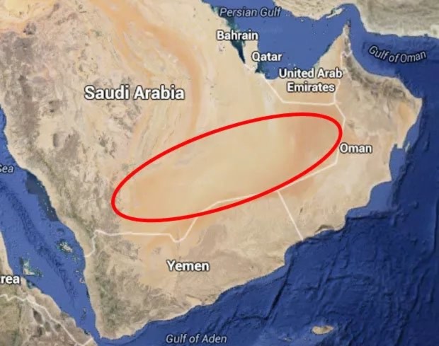 Sa mạc Rub 'al Khali chiếm tới 1/4 diện tích Ả rập Saudi.