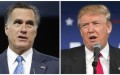 Cựu ứng cử viên tổng thống Mitt Romney (trái) và ứng cử viên đang dẫn đầu đảng Cộng Hòa Donald Trump.