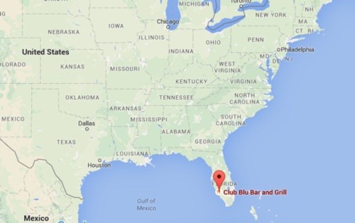 Vị trí hộp đêm tại bang Florida. Đồ họa: Googlemap