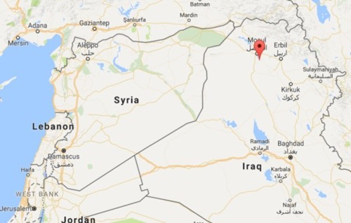 Vị trí thị trấn Hammam al-Alil, Iraq. Đồ họa: Google Maps.