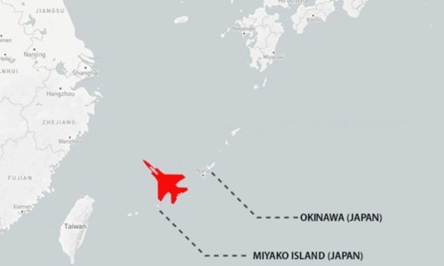 Vị trí eo Miyako và Okinawa. Đồ họa: news.com.au.