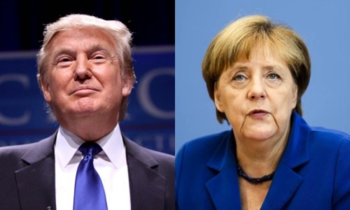 Tổng thống Mỹ mới đắc cử Donald Trump và Thủ tướng Đức Angela Merkel. Ảnh: