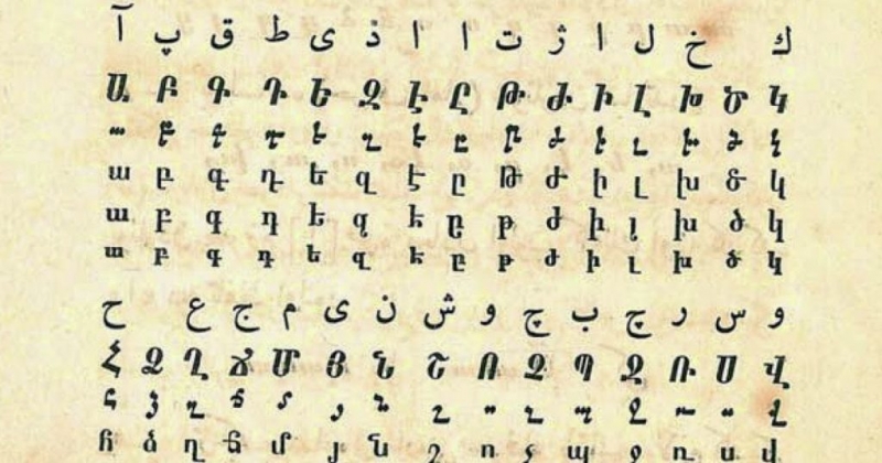Bản chữ cái Ả Rập trước khi cải cách chữ viết của Thổ Nhĩ Kỳ. (Ảnh qua docblog.ottomanhistorypodcast.com)