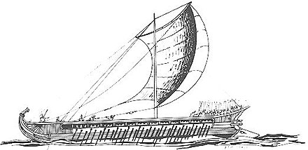 Tàu Trireme của quân Hy Lạp. (Ảnh từ wikipedia.org)