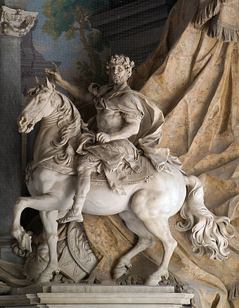 Tượng Đại đế Karl, tạc bởi Agostino Cornacchini (1725), Vương cung Thánh đường Thánh Phêrô, Vatican, Ý.