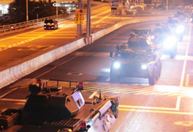 Quân đội Trung Quốc đã luân chuyển một loạt quân mới vào Hồng Kông giữa lúc các cuộc biểu tình đang làm rung chuyển thành phố này. (Ảnh: PLO)
