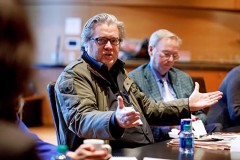 NEW YORK, NEW YORK - NOVEMBER 06: Steve Bannon speaks during a Taskforce session at 2019 New York Times Dealbook on November 06, 2019 in New York City. (Photo by Mike Cohen/Getty Images for The New York Times)